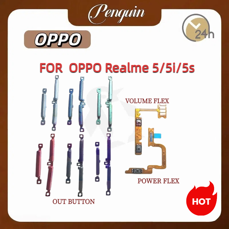 สําหรับ OPPO Realme 5 5i 5S C3 C3i ปุ่ม Flex บน/ปิดปุ่มสวิทช์ด้านข้าง Key Volume Up Down Flex สายโทรศัพท์มือถือ Part