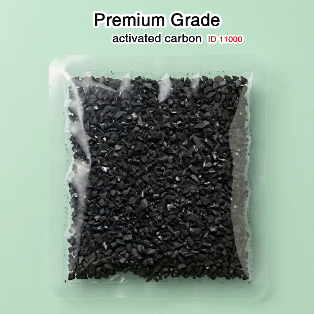 ถ่านกัมมันต์ คาร์บอน Premium Grade ID 1100 มีรูพรุนจำนวนมาก สำหรับกรองกลิ่นไม่พึงประสงค์ (1000 ml.)