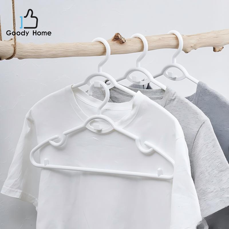 Goody Home  ไม้แขวนเสื้อพลาสติก  มีตะขอเกี่ยว จำหน่ายเป็นแพ็ค 5 ชิ้น