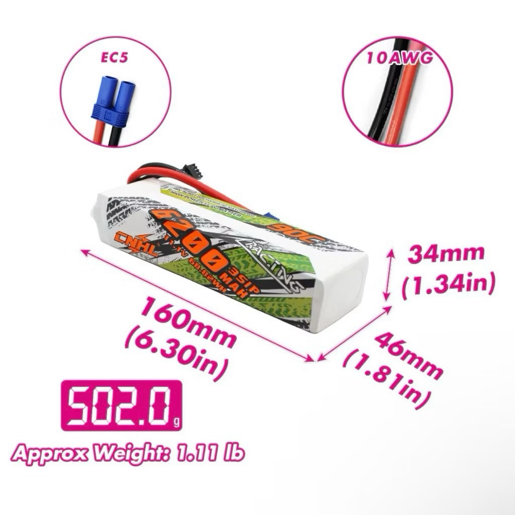 CNHL 3S 6200mAh 90C (EC5 plug)