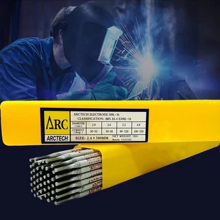 ARCTECH ลวดเชื่อมสแตนเลสไฟฟ้า 308L-16 เกรดพรีเมียม แพ็ค 1 กก. ขนาด 2.6x300 / 3.2x350 มม. แนวเชื่อมเรียบ สแล็กเคาะออกง่าย