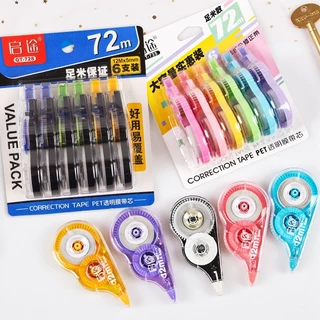 ชุด 6 ชิ้น (72 ม.) เทปลบคําผิด ความจุขนาดใหญ่ หลากหลายสี เขียนทับได้ทันที สำหรับนักเรียน