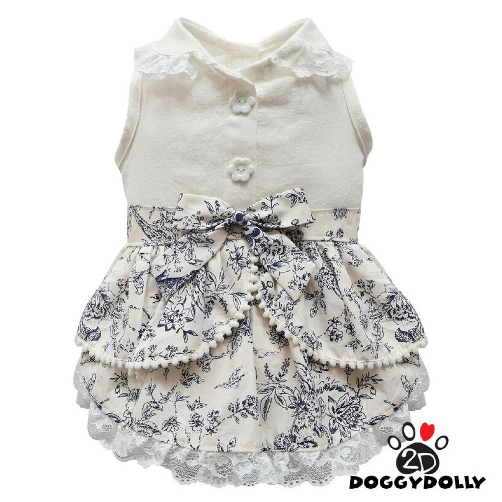 Pet clothes -Doggydolly  เสื้อผ้าแฟชั่น น้องหมาน้องแมว  สัตว์เลี้ยง ชุดกระโปรง ลายดอก  D968 ขนาด1-9โล
