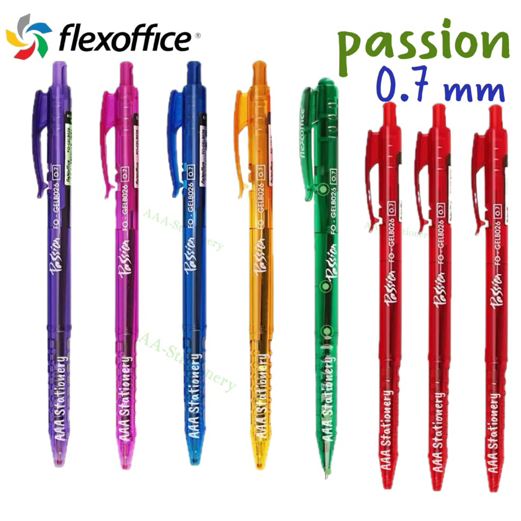 ( 5 ด้าม) ปากกา FlexOffice รุ่น Passion (FO-GELB026) ขนาด 0.7 มม.
