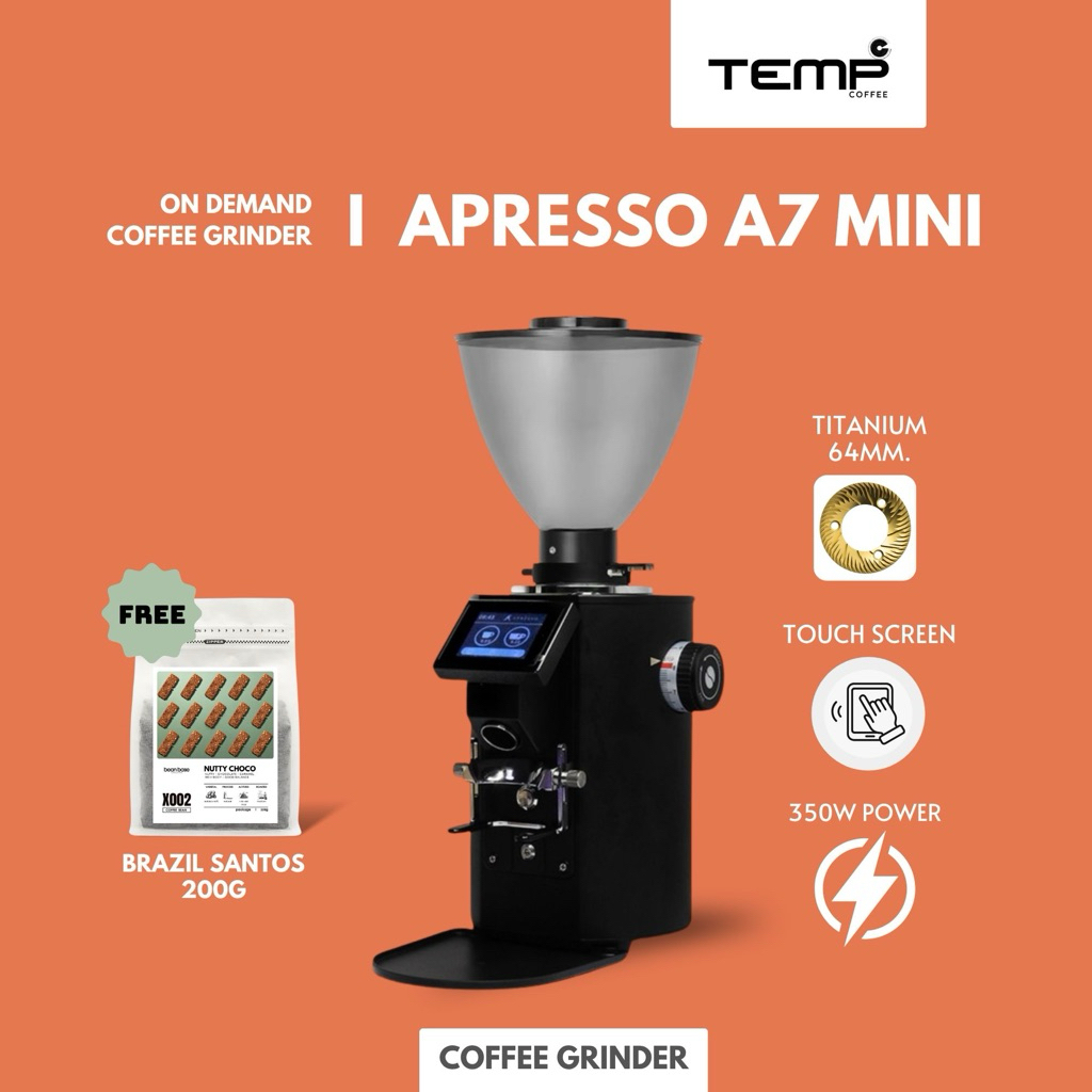 เครื่องบดกาแฟ APRESSO A7 mini Grinder 64mm SSF TITANIUM  (Black)