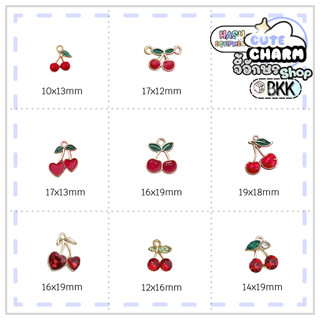 HasuEquipment 1 ชิ้น  Cherry Charm จี้น่ารัก จี้เชอร์รี่ อะไหล่เครื่องประดับ จี้สร้อยคอ  Hasu equipment [Charm]