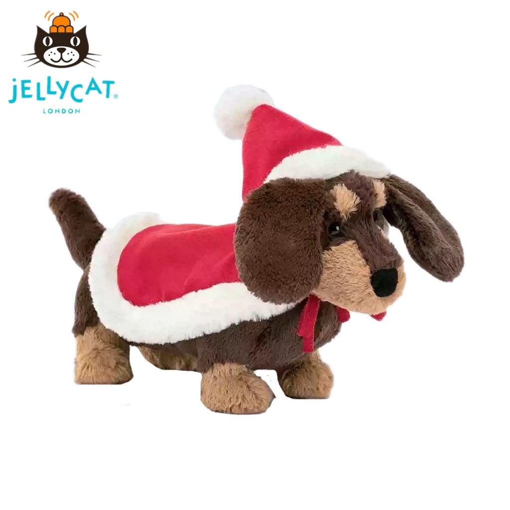『JELLYCAT LONDON』Jellycat Otto Dachshund กระเป๋าดัชชุนตุ๊กตาแท้ สุนัขคริสต์มาส ขนปุย สั่งจากอังกฤษ ของแท้ 100% 💯