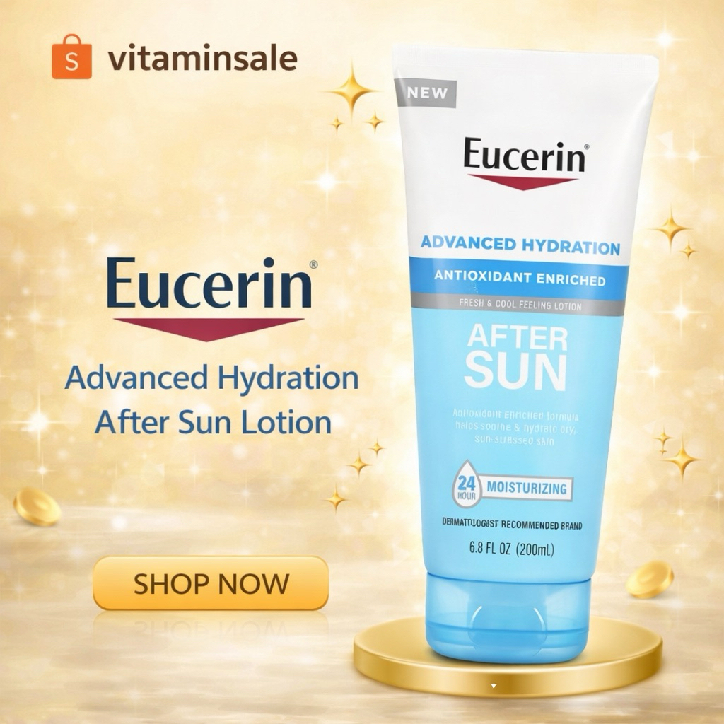 Eucerin After Sun โลชั่นบำรุงผิวหลังแดด 200 ml เติมความชุ่มชื้น 24 ชม.