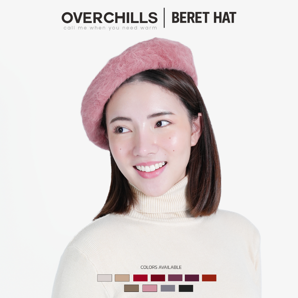 Overchills หมวกเบเร่ต์ Bailee กันหนาว สำหรับผู้หญิง หมวกผู้ดี อังกฤษ ขนมิ้ง ใส่แล้วดูเก๋ ดูเท่ห์ แมทซ์ได้ทุกลุค