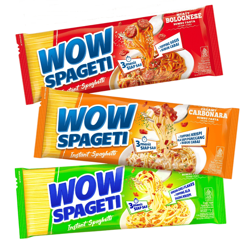 [แพ็ก 4] Wow Spageti Instant Spaghetti ว้าว สปาเก็ตตี้ 76 กรัม เลือกได้ 3 รสชาติ
