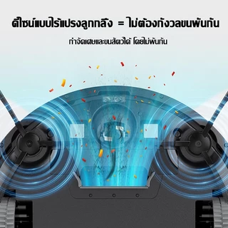 【รับประกัน 1ปี】หุ่นยนต์ดูดฝุ่น Robot Vacuum มาพร้อมแท็งก์เก็บฝุ่นอัตโนมัติ แรงดูด 86000Pa นอยส์ต่ำ ถูพื้น อัจฉริยะ
