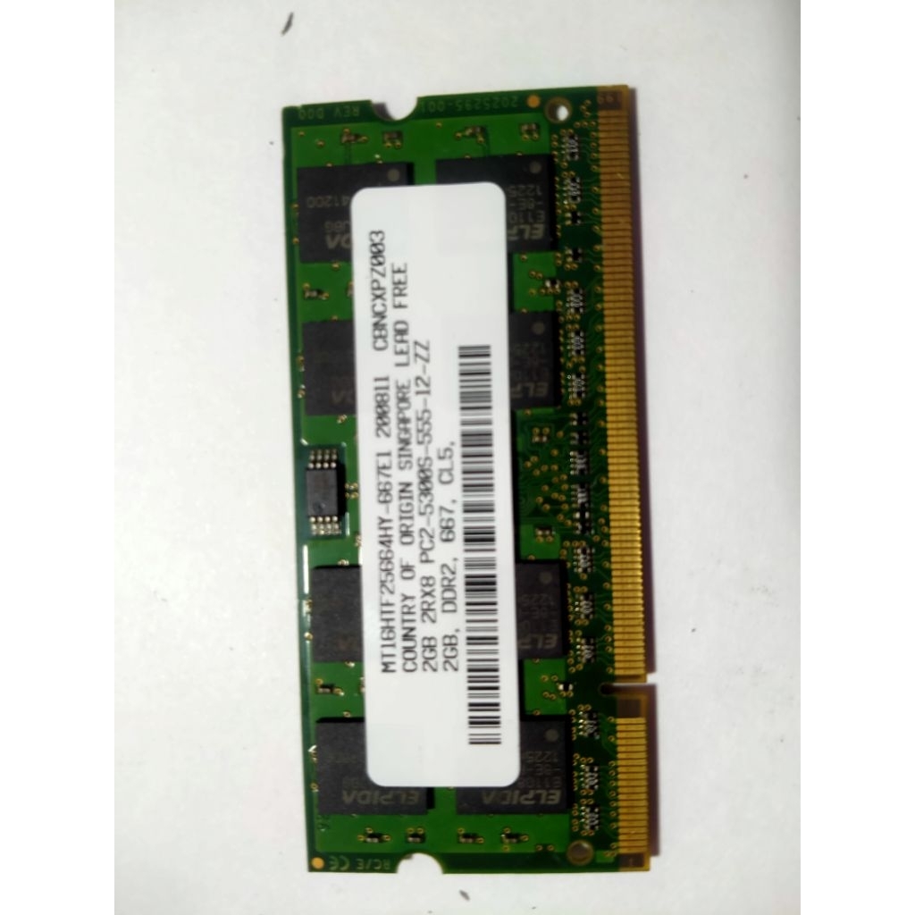 ram ddr2  2gb แรมสำหรับโน๊ตบุ๊คมือสอง