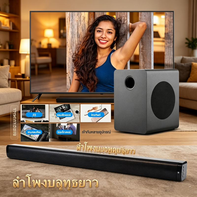 ลำโพงซาวด์บาร์ TV Speaker Soundbar ลำโพง ลำโพงทีวี ลำโพงไร้สาย ลำโพงบลู