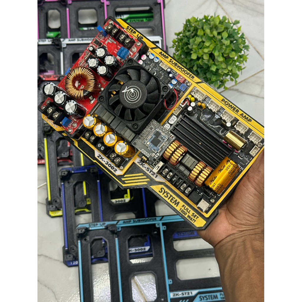 แผ่นรองแอมป์ zk-st21+ zk-3002+step up1200w แบบ3D
