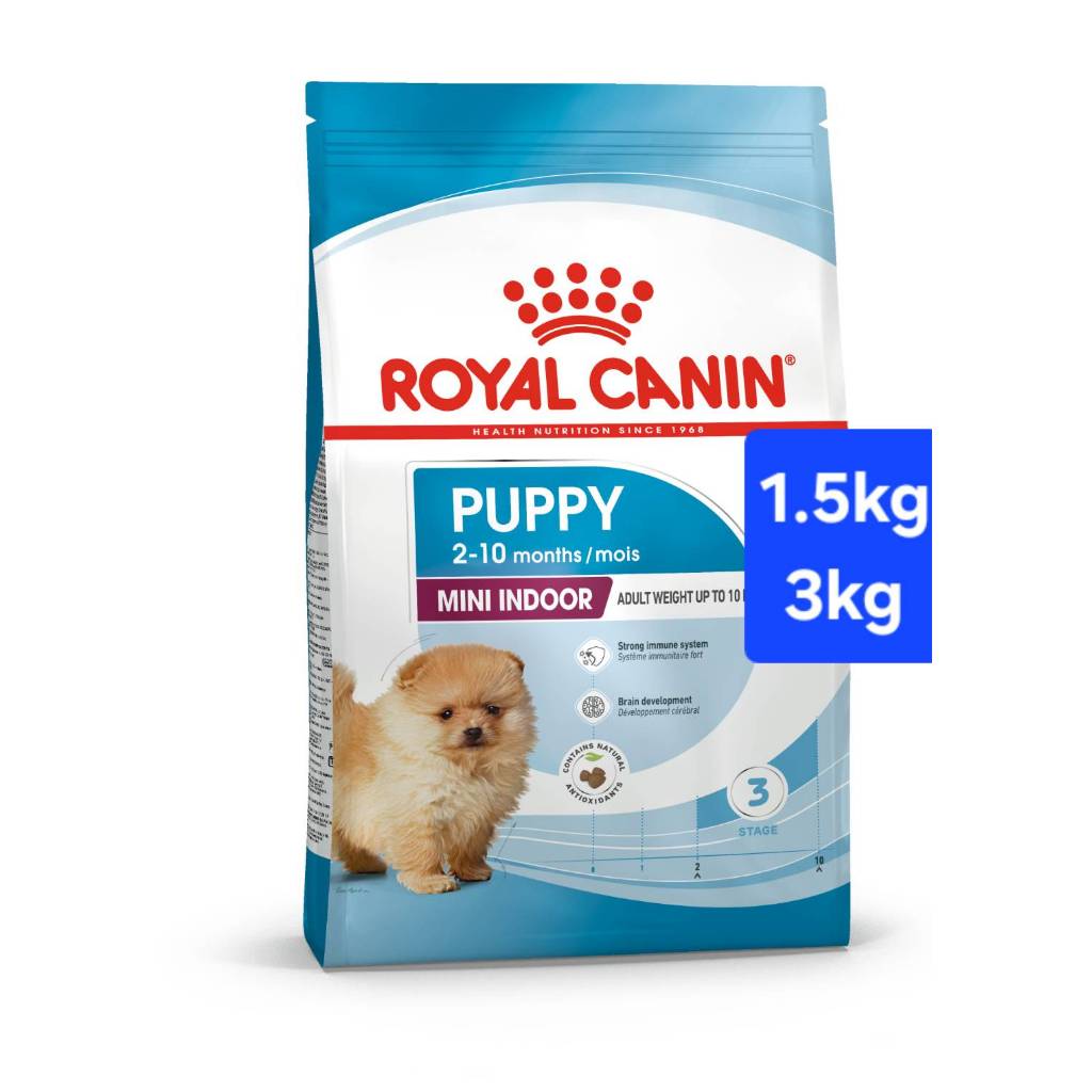 Royal Canin Mini Indoor Puppy 1.5 - 3kg. - อาหารเม็ด โรยัล คานิน ลูกสุนัขพันธุ์เล็ก เลี้ยงในบ้าน