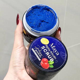 สครับมาญา (กดเยอะมีราคาส่ง) สครับสีน้ำเงิน สครับสีดำ (แบรนด์เดียวกับสบู่มาญาสีน้ำเงิน) สูตร อัลฟาอาบูติน ปริมาณ 100G.