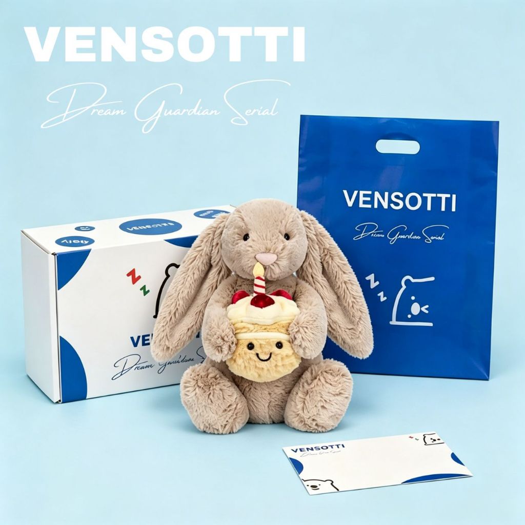 [ฟรีกล่องของขวัญ] VENSOTTI Tiramisu Bunny (31cm) ตุ๊กตากระต่าย นุ่มพิเศษ ของขวัญเด็กแรกเกิดพรีเมียม - Newborn Gift