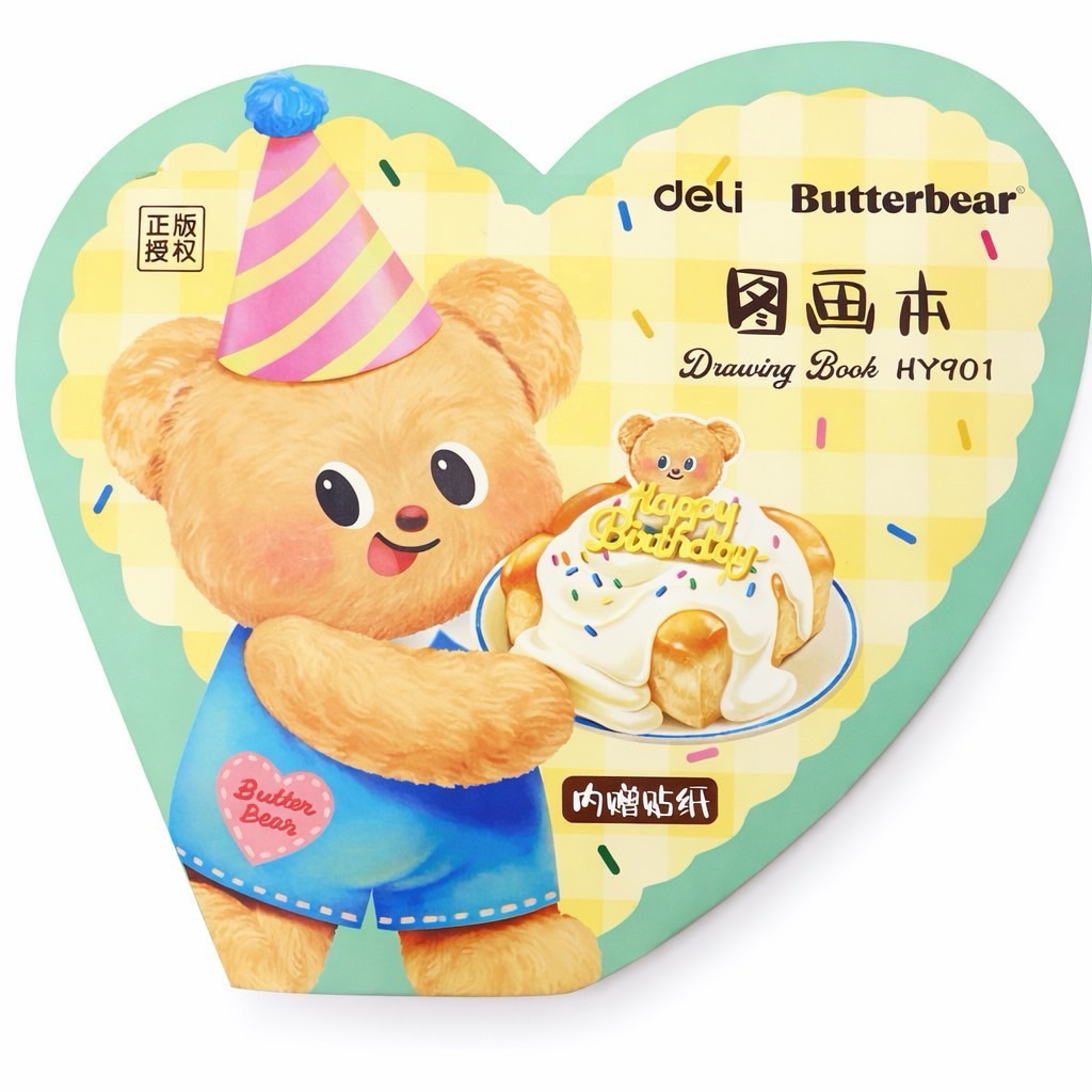 พร้อมส่ง/แท้🍞🧈🍞Deli X Butterbear สมุดจด/สมุดวาดภาพ Butterbear