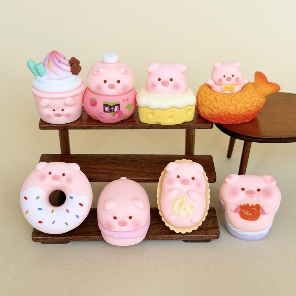 พร้อมส่ง ของตกแต่ง สะสม DIY หมูอาหาร v.3 (1 SET 8 ตัว) ราคาถูก Shopee Lazada