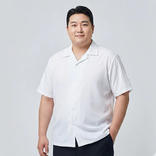 [Plus size 3XL-6XL] S1: เสื้อเชิ้ตเกาหลี แขนสั้น สีพื้น ไซซ์ใหญ่ ชาย/หญิง