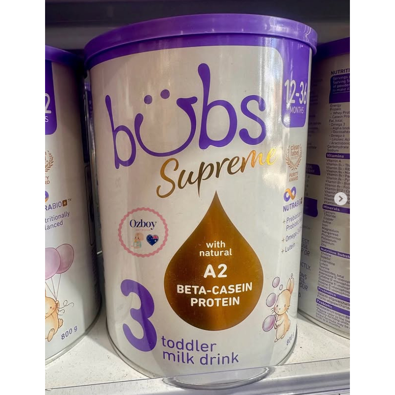 Bubs Supreme A2 toddler milk stage 3 (สำหรับเด็กอายุ 1 ปีขึ้นไป)