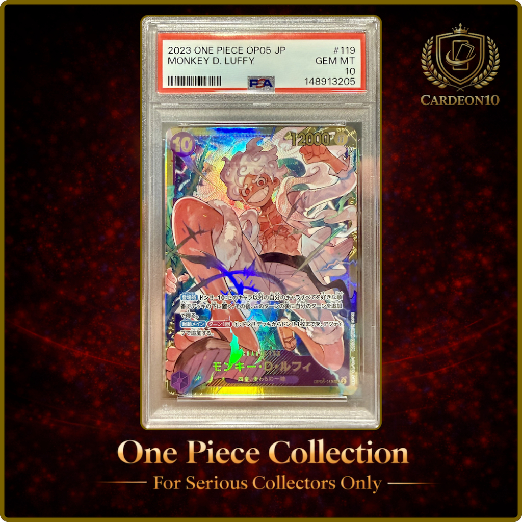 การ์ดแท้✅ พร้อมส่ง🚚 One Piece PSA10 Monkey D. Luffy OP05-119 Awakening New Era Gem Mint พร้อมส่ง