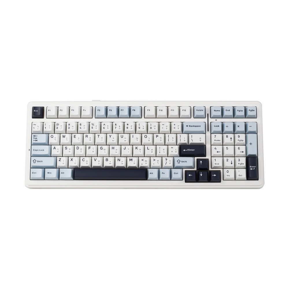 KEYBOARD WIRELESS BLUETOOTH AULA F99 WHITE BLUE BLACKPURPLE (GRAYWOOD SWITCH คีย์บอร์ด)