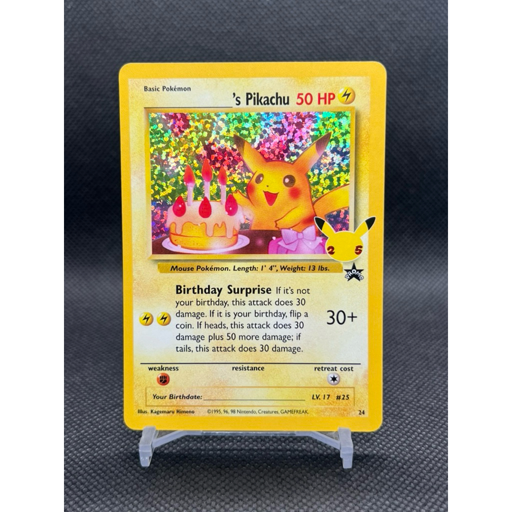 pokemon card Promo Pikachu Birthday 25th Eng