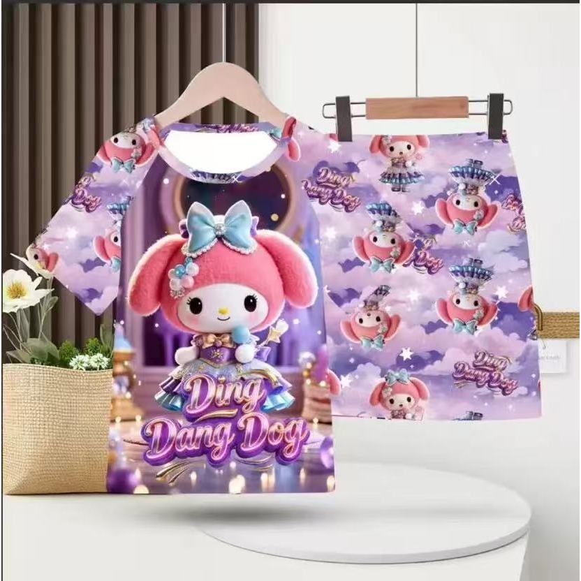 พร้อมส่งในไทยชุดนอนแขนสั้น พิมพ์ลายการ์ตูน แบบบาง รูปที่ 3