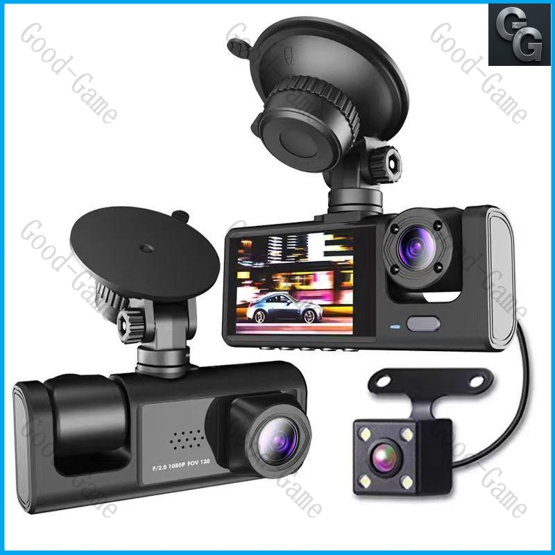 กล้องติดรถยนต์ กล้องหน้ารถ4K กล้องหน้า/หลัง3กล้อง (หน้า + ภายในรถ + ถอยหลัง) มีโหมดกลางคืน ติดตดูบนม