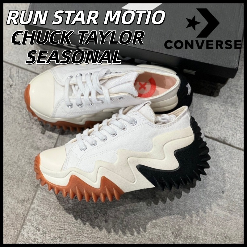 ของแท้ 100%🔥CONVERSE Run Star Motion Chuck Taylor SEASONAL WHITE BLACK 171545C รองเท้าผ้าใบ ชาย หญิง