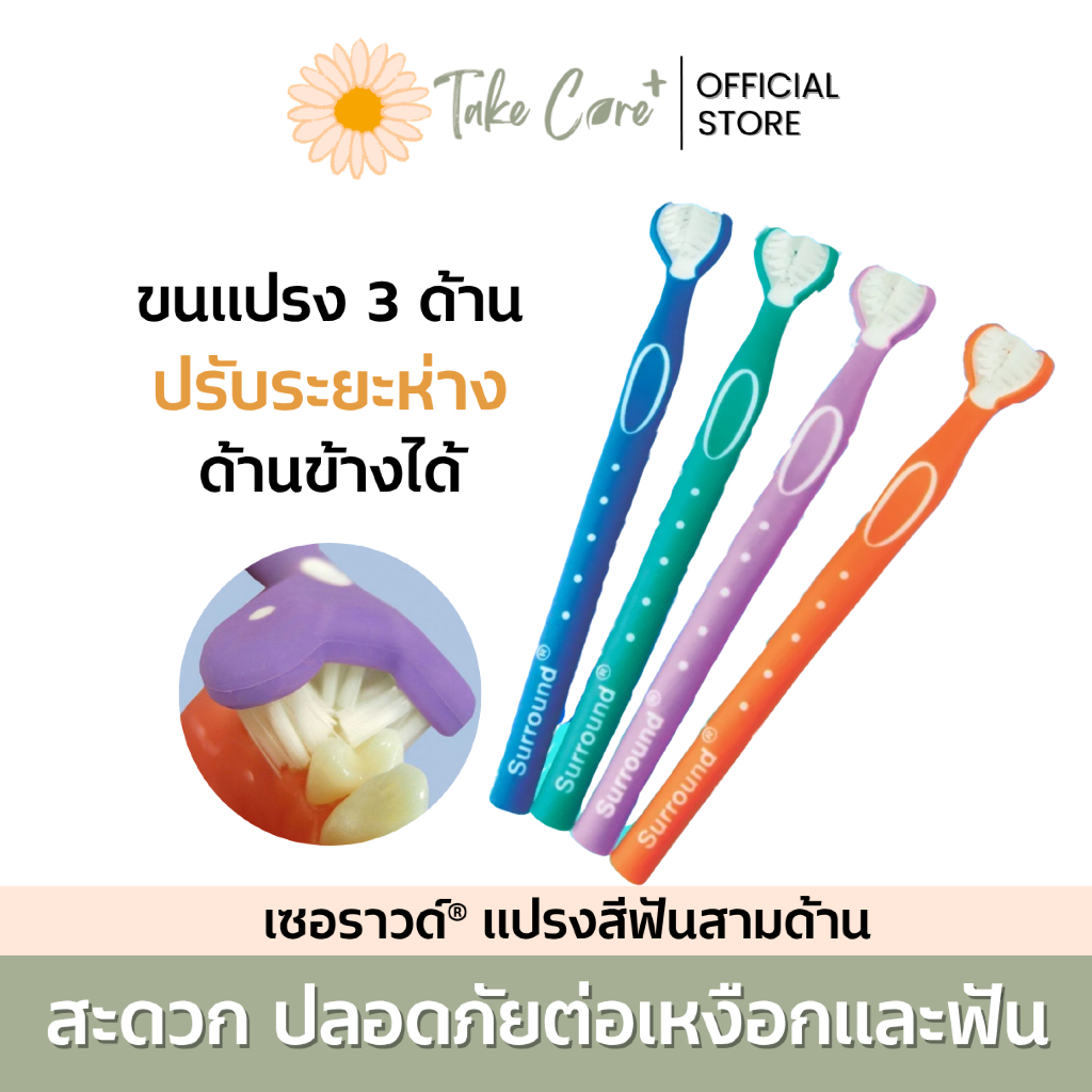 Surround แปรงสีฟัน 3 ด้าน สำหรับผู้ที่ดัดฟัน ผู้ป่วยอัลไซเมอร์ เซอร์ราวด์ สำหรับผู้ใหญ่