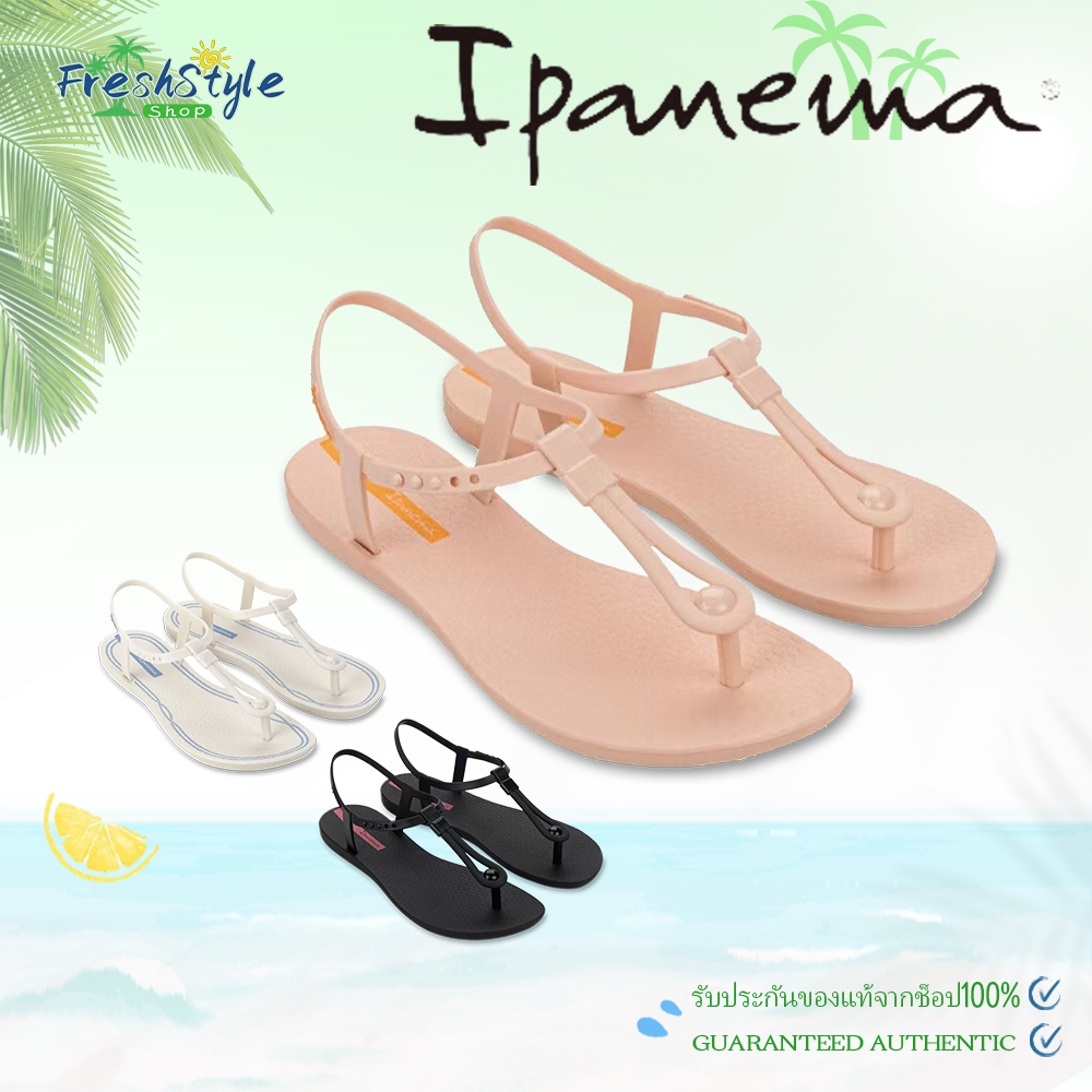 🎀เป็นของแท้ 100%🎀  Ipanema รองเท้าแตะ  White/Pink/ Black  — รองเท้าแตะ กันลื่น น้ำหนักเบา