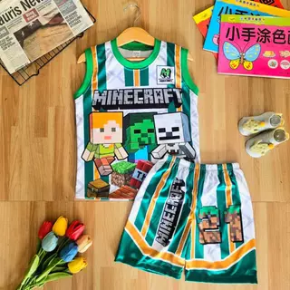 เสื้อผ้าเด็ก ชุดเซต เสื้อผ้าเด็กชสย หญิง แขนกุด (กล้าม) ผ้าลื่นไมโคร