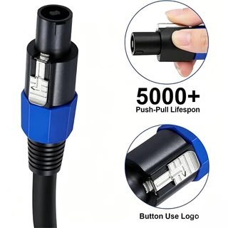 Rideon สายลำโพง Speakon 2.5mm² ทองแดงเคลือบอลูมิเนียม รองรับ 1500W สายเชื่อมลำโพง-เพาเวอร์แอมป์ คาราโอเกะ 1-15 เมตร