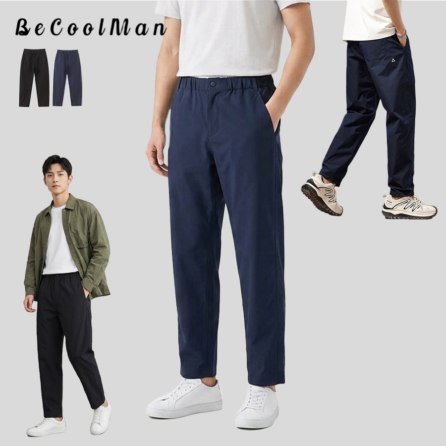 💥BecoolMan💥ฤดูร้อน สไตล์อเมริกันสตรีท กางเกงสามส่วน ลายหัวใจและตัวอักษร ขายาวแบบกว้าง ลายพราง กางเกงขาตรง