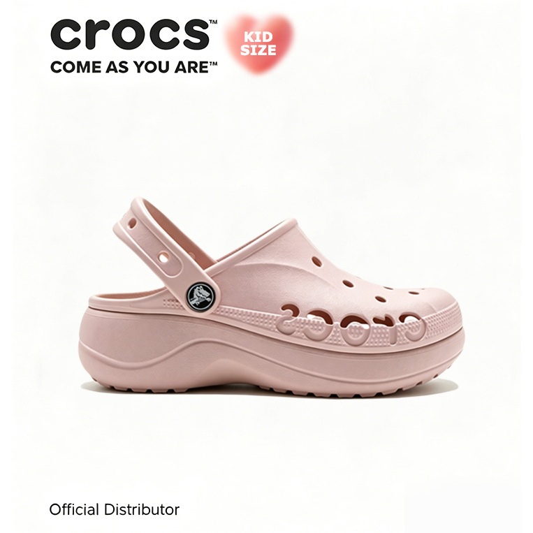 รองเท้าเด็กผู้หญิง Crocs BAYA PLATFORM CLOG สีชมพู แท้ น่ารัก นุ่มสบาย ป้องกันลื่นล้ม ทุกไซส์ พร้อมส่ง