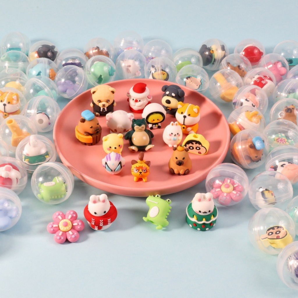 (แพ็ค 20 ชิ้น) ของเล่นแคปซูลกาชาปอง ลูกบอลบิดขนาดเล็ก ของเล่นเด็กจากตู้เกมคีบตุ๊กตาในห้างสรรพสินค้า