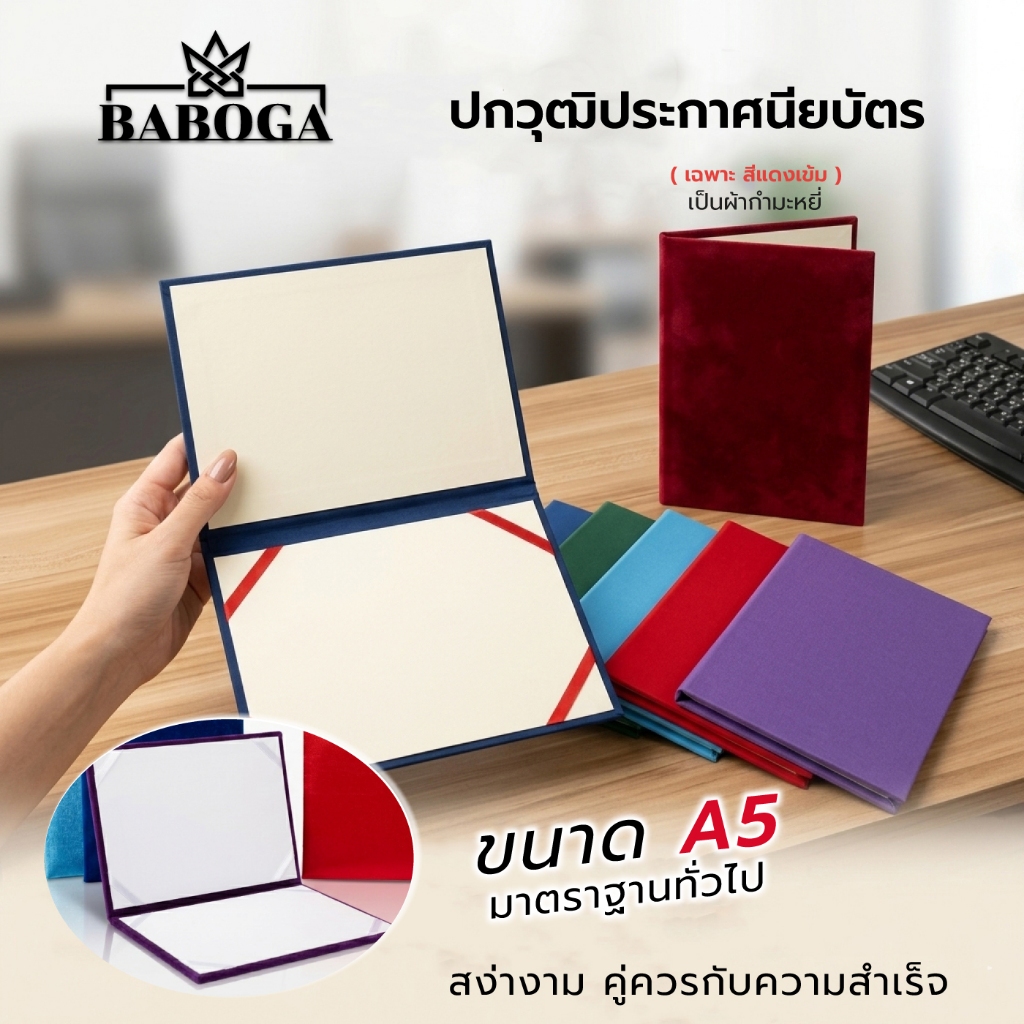 ปกวุฒิบัตร แฟ้มใบประกาศนียบัตร ประกาศนียบัตร แฟ้มใบประกาศ ขนาด A5 ( 1 เล่ม)