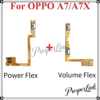 ปุ่มปรับระดับเสียงไฟ Flex สําหรับ oppo A7/AX7 เปิด/ปิดปุ่มปรับระดับเสียงด้านข้าง Key Up Down Flex Cable-COD