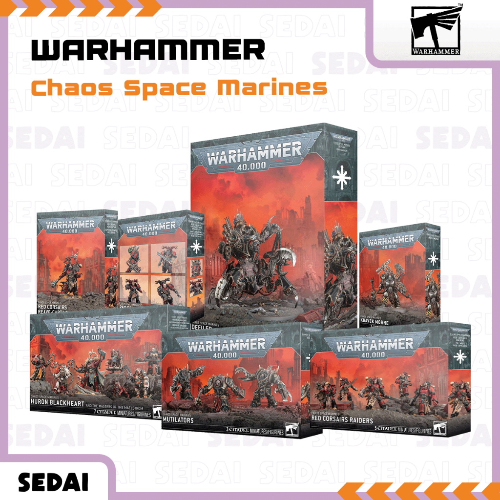 [ ส่งฟรี   ] Warhammer 40,000 บอร์ดเกม โมเดลขนาดจิ๋ว – Chaos Space Marines  เกมส์ เกมกระดาน – โปรปัง