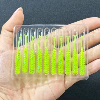 เหยื่อยางอาจิ หนองยางอาจิ Aji 10ชิ้น/แพ็ค มีให้เลือก 5สี ยาว4.5cm
