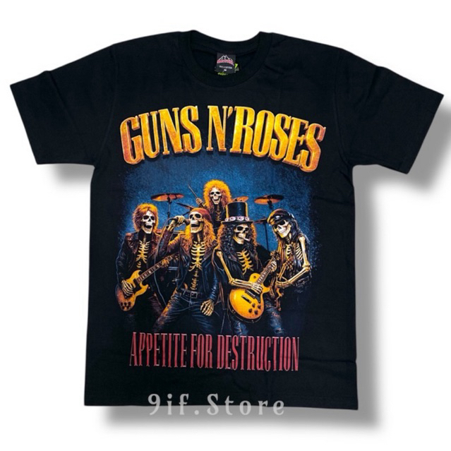 เสื้อยืด กันส์N’Roses 1987Tour(เรืองแสง)ป้ายRockTees ผ้าCotton100 – โปรปัง