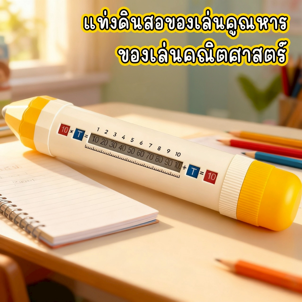 ดินสอคณิตศาสตร์ ดินสอเครื่องคิดเลขคูณและหารของเล่นเสริมทักษะการเรียนรู้ดินสอขนาดใหญ่ 4.5*26ซม.