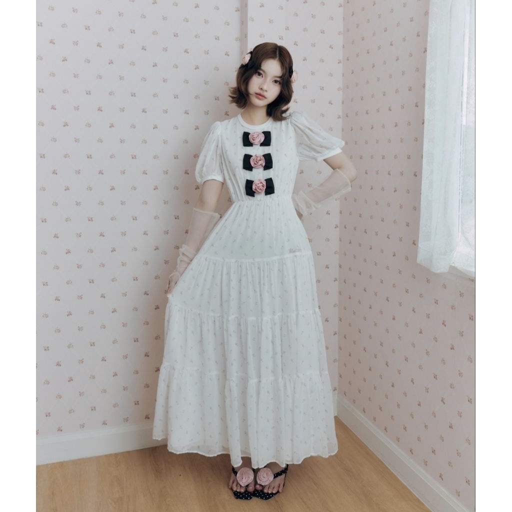 Flat 2112 Gala Rosette Maxi Dress