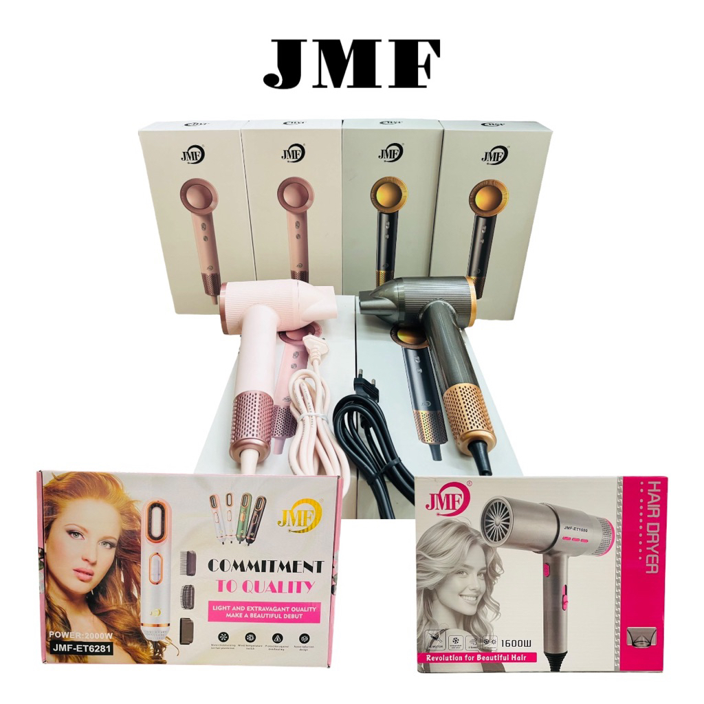 JMF ไดร์เป่าผมถนอมเส้นผม ลมแรง ผมแห้งเร็ว JMF-ET 6000 ไดร์เป่าผมความเร็วสูง 110,000 RPM พร้อมไอออนลบ