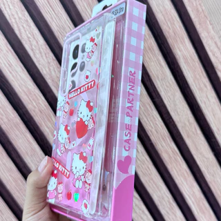 Popphone IP17promax 17pro SamsangS24U S23U S25U เคสใสไลสี kitty รองรับแม่เหล็กชาร์จ for 15 13promax 14pm 15pm 16pm 17