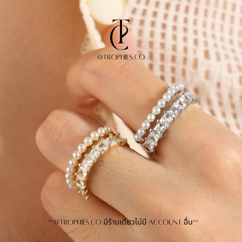 TROPHIES.CO - Pearly Gem Ring แหวนเพชรไข่มุก