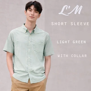 [เหลือ157฿ใส่โค้ดMAYINC30] แขนสั้น 11 สี!! เกาหลีฝุดๆ เสื้อเชิ้ตผู้ชาย คอปก แขนสั้น L'M men's style