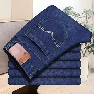 Men Slim Fit jeans ยืดกางเกงยีนส์ผ้าที่ดีที่สุด กางเกงยีนส์คุณภาพสูงสีดําและสีน้ําเงิน